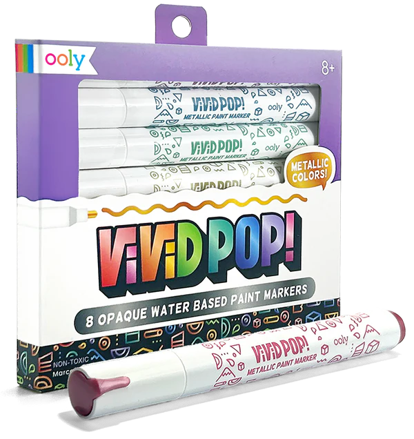 Vivid Pop! Opaque Water Based Paint Markers, Metallic