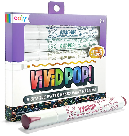 Vivid Pop! Opaque Water Based Paint Markers, Metallic
