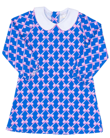 Presley Bow Dress, Blue