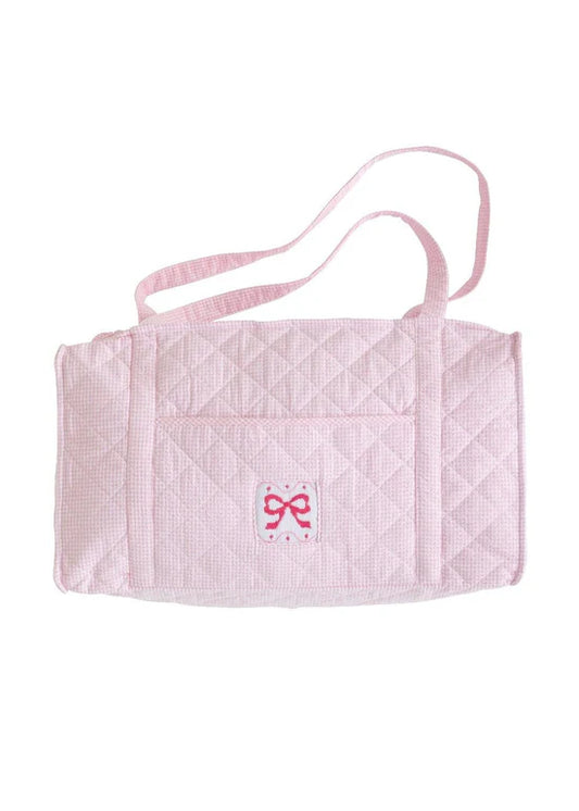 Pink Bow Seersucker Duffel