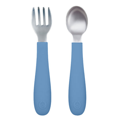 Stainless Steel Toddler Utensils, Blue