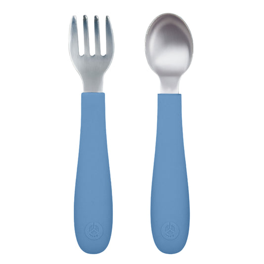 Stainless Steel Toddler Utensils, Blue