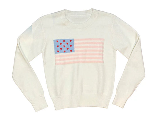 Tiegan White American Flag Sweater