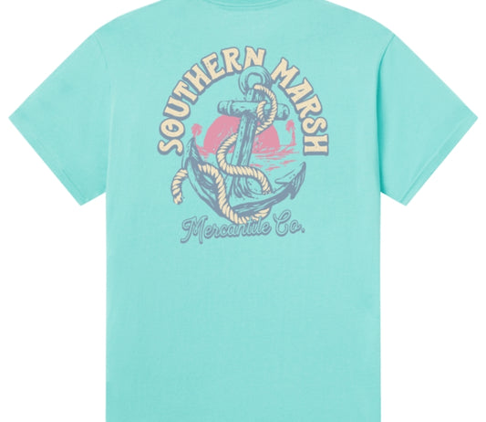 Youth Anchor Down SS Tee, Antigue Blue