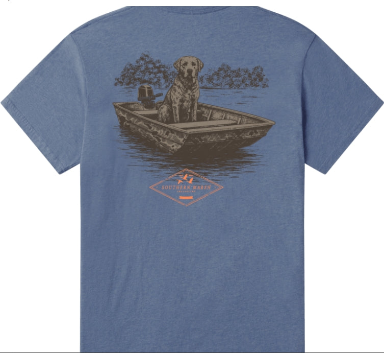 Youth Patient Pup SS Tee, Washed Oxford Blue