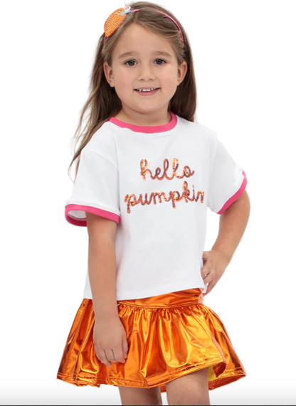 Gathered Skort, Orange Shimmer