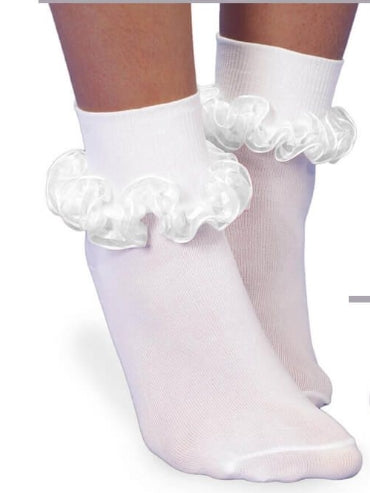 Tutu Ruffle Lace Socks, White