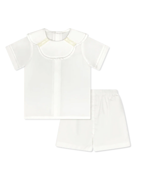 Owen Short Set, White/Ecru
