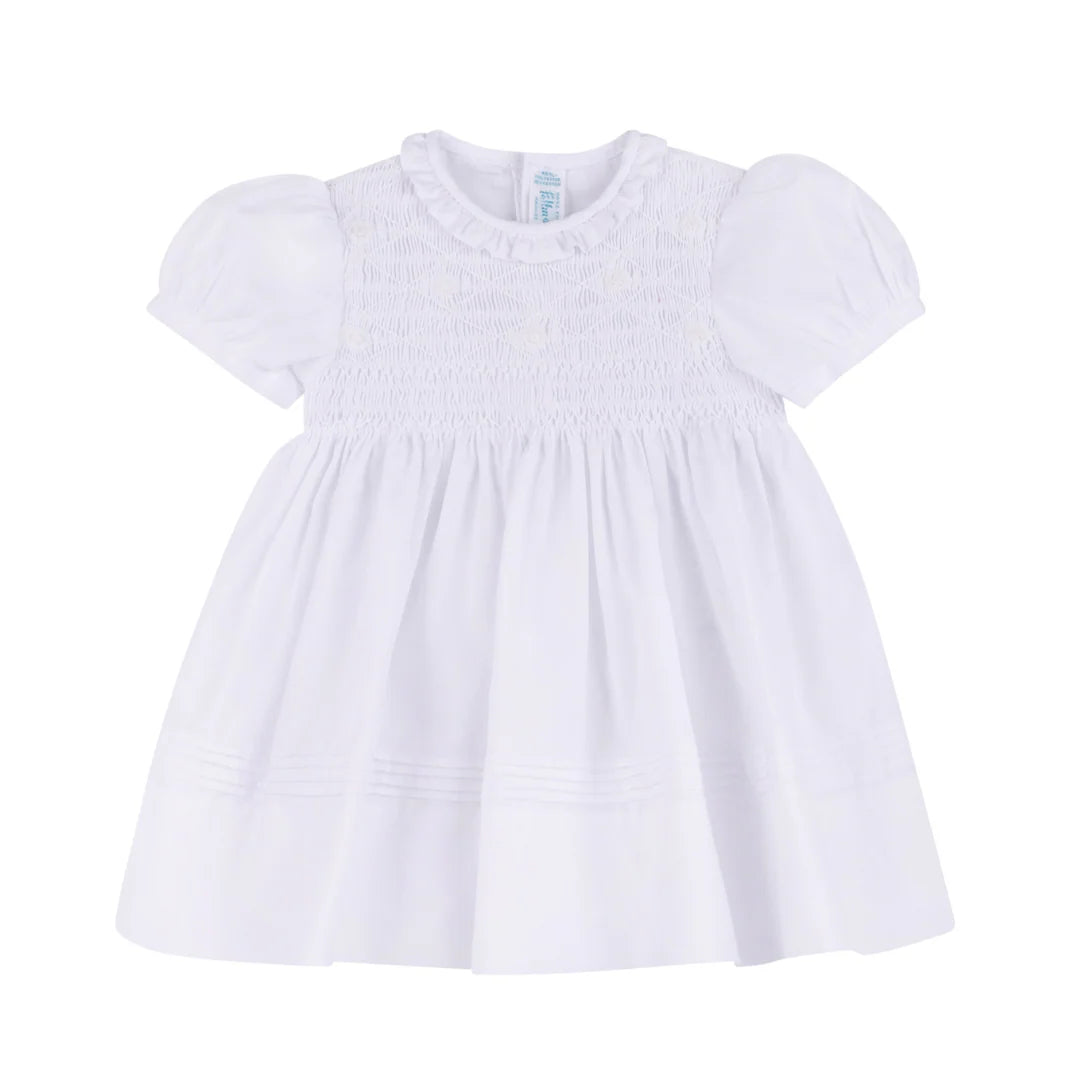 Feltman White Floral Smocked Dress
