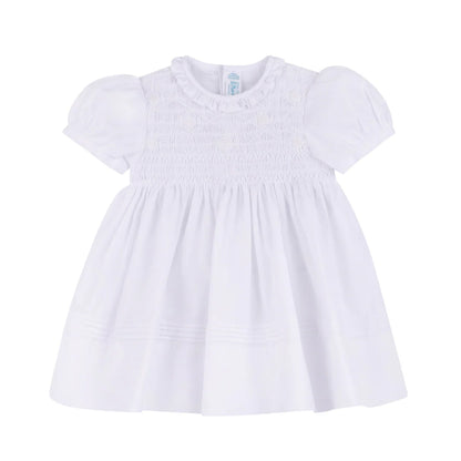 Feltman White Floral Smocked Dress