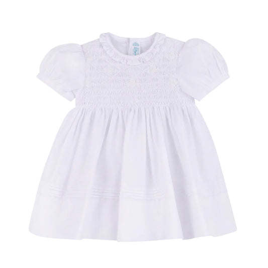 Feltman White Floral Smocked Dress