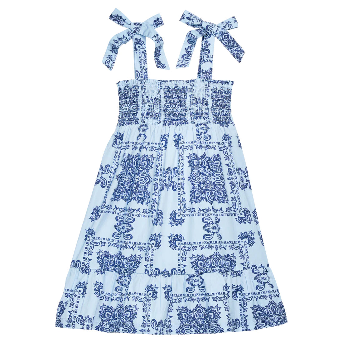 Wide Strap Lucy Dress, Boho Blue