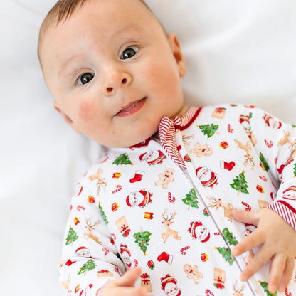 Christmas Magic Print Zip Footie