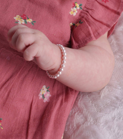 Sterling Silver Pink Pearl Baby Girl & Children's Bracelet