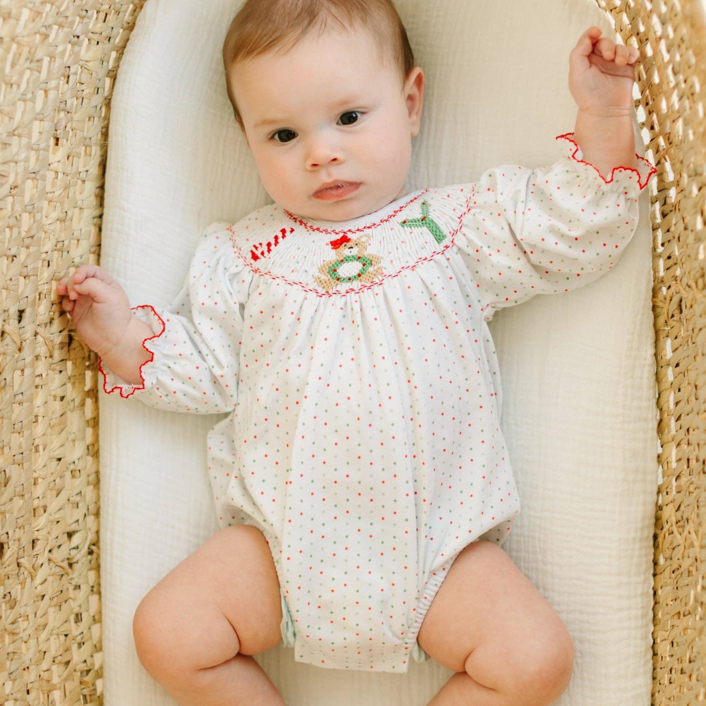 Christmas Joy Classics Bishop Long Sleeve Bubble - Red Girl