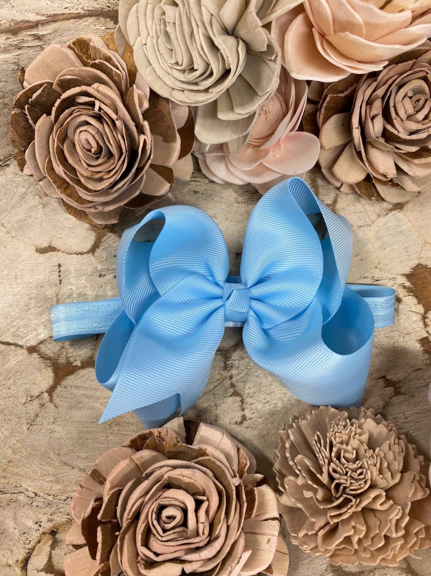Classic Grosgrain Hair Bow - Satin Headband - 4.5" (Multiple Colors)