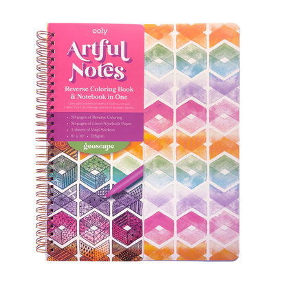 Artful Notes Notebook-Reverse Color, Take Notes Geoscape