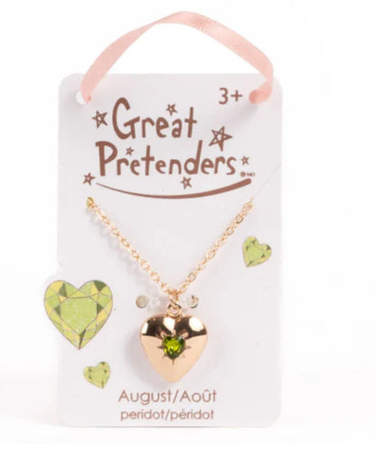 Birthstone Heart Locket Necklace