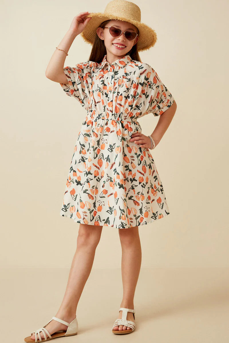 Autumn Florals Collared Dress