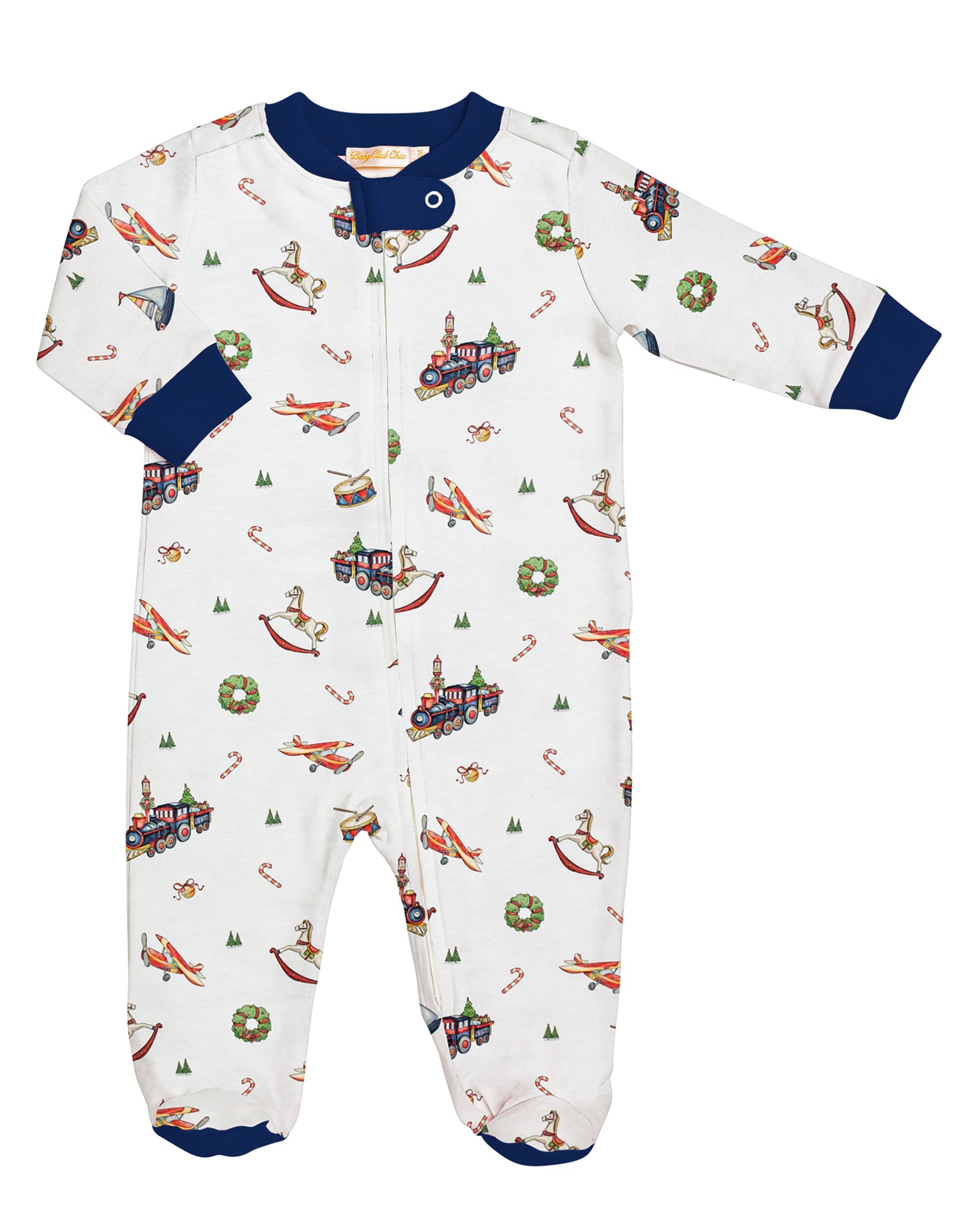 Christmas Toys Printed Zippered Footie