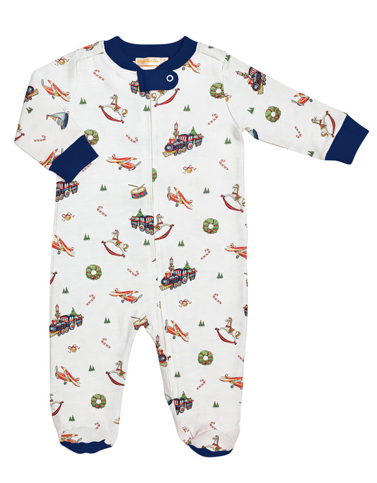 Christmas Toys Printed Zippered Footie