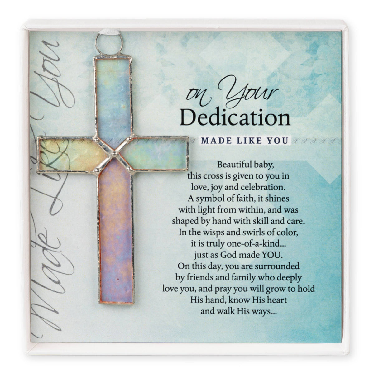 Baby Dedication Gift: Clear Stained Glass Cross