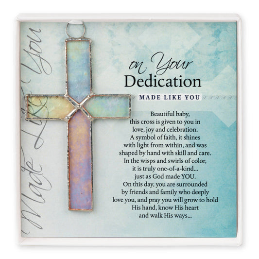 Baby Dedication Gift: Clear Stained Glass Cross