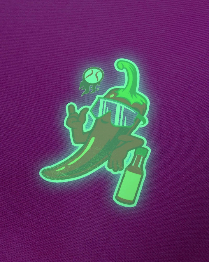 High Heat Hot Sauce Glow-in-Dark Tshirt, Pink