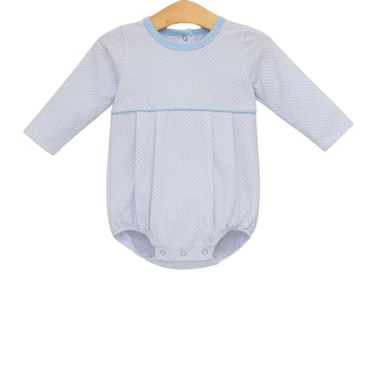 Bennett Boy Bubble, Light Blue Bitty Dot