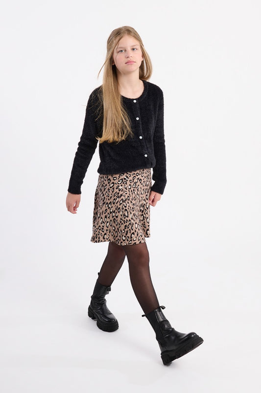 Posh Button Up Cardigan, Black