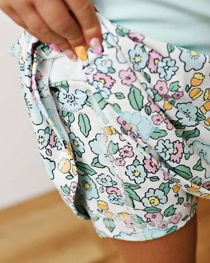 Aqua Bloom Active Tennis Skirt