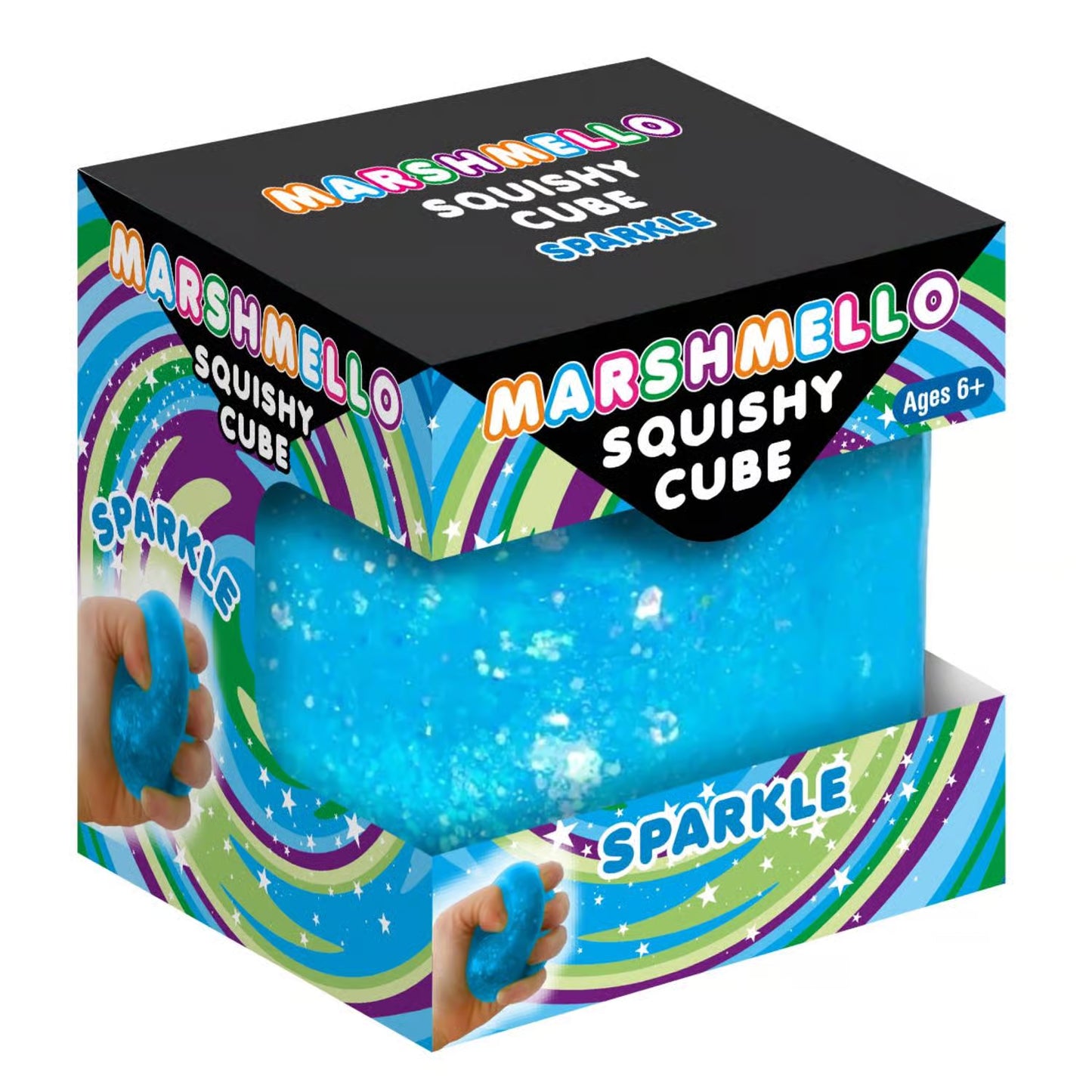 Marshmello Squishy Sparkle Cube (4 colors)