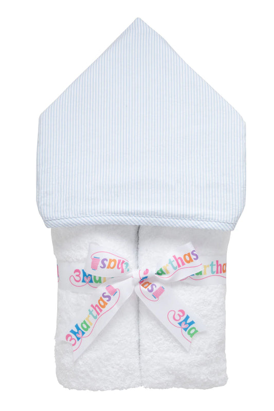 Seersucker Stripe Everykid Towel, Blue