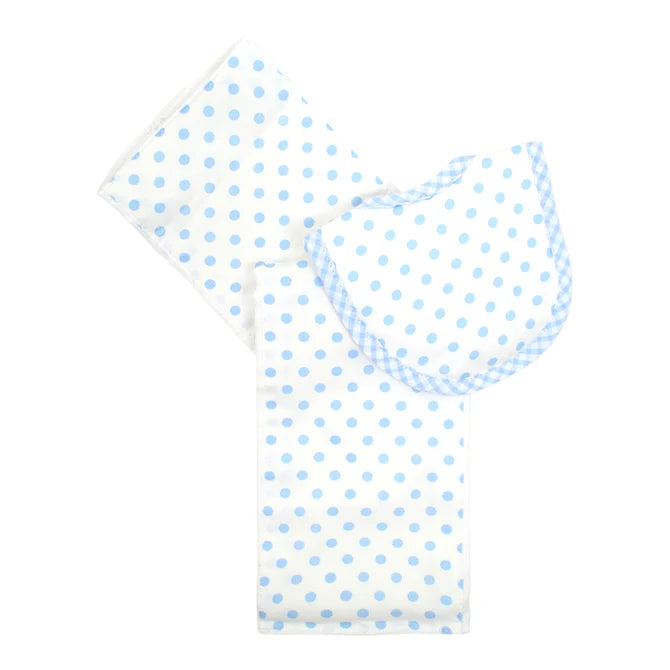 Blue Dot Drooler Bib & Burp Set