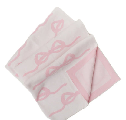 Woven Bow Blanket, Pink