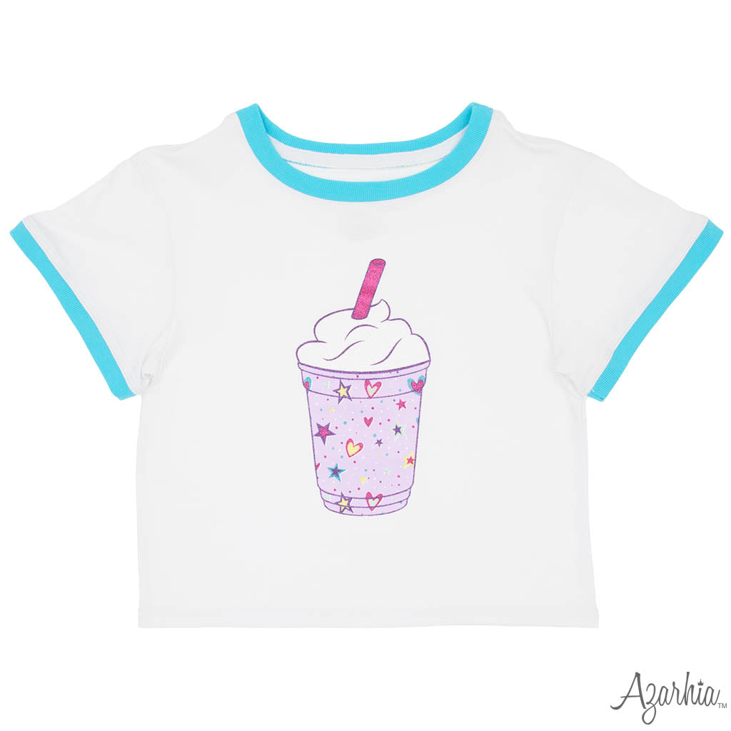 Glitter TieDye Frappe on Ringer Tee