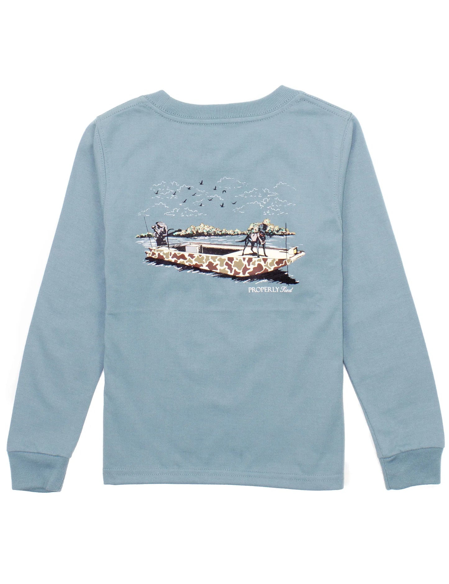 Boys Boat Ride LS Tee, Steel Blue