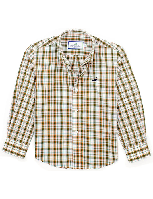 Boys Seasonal Sportshirt, Olive Grove