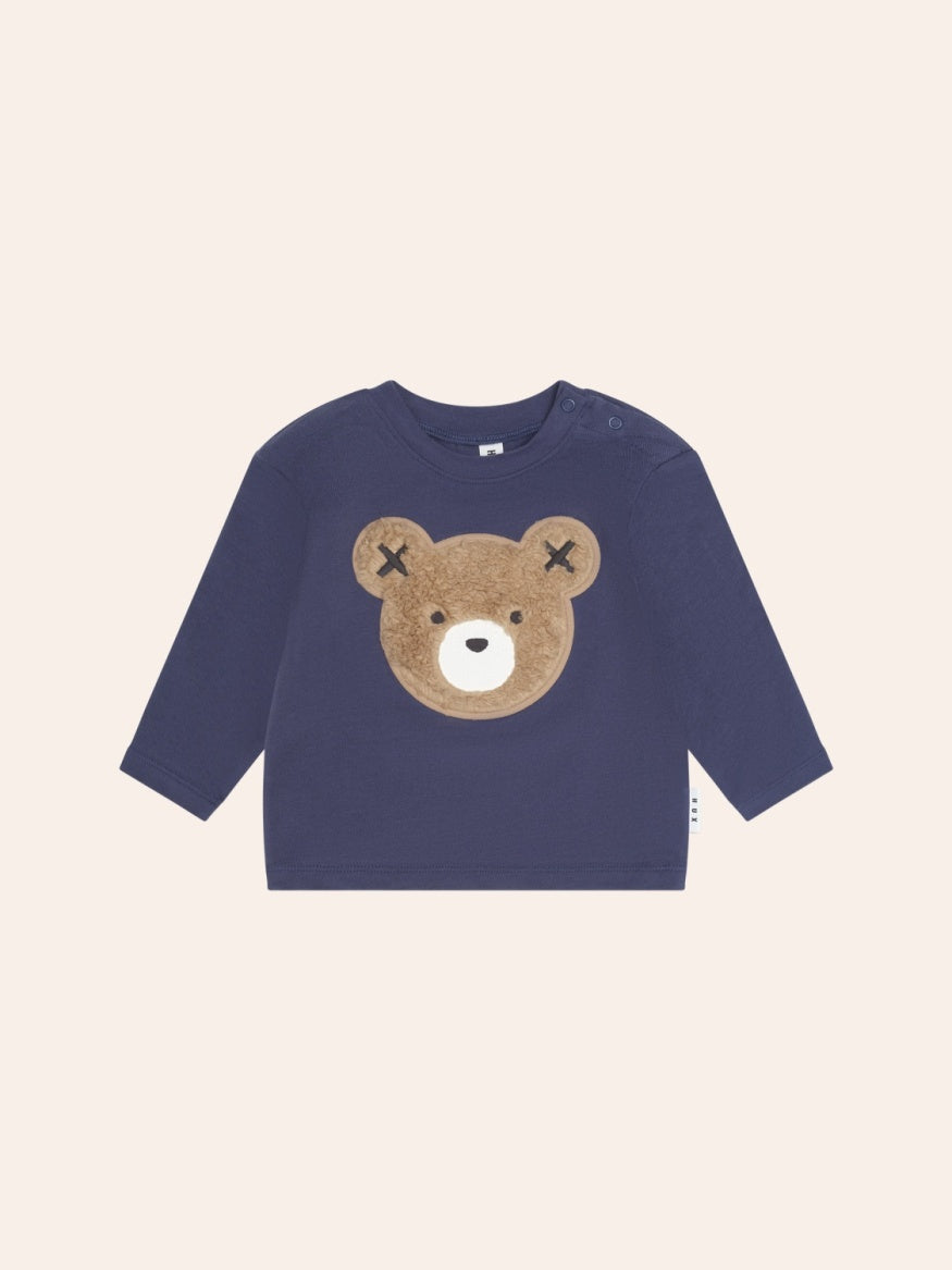 Furry Huxbear Top, Navy