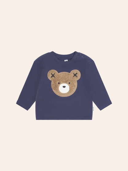 Furry Huxbear Top, Navy