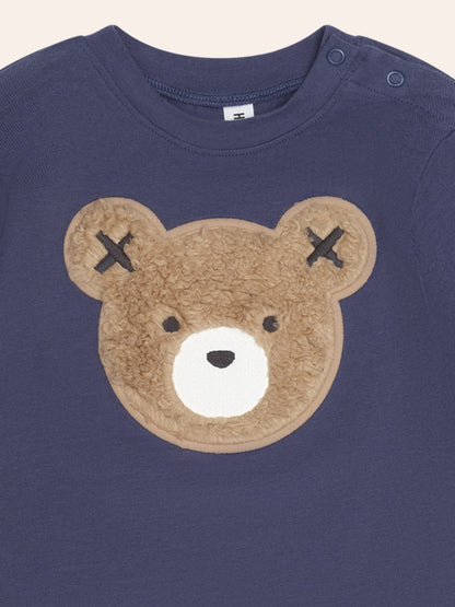 Furry Huxbear Top, Navy