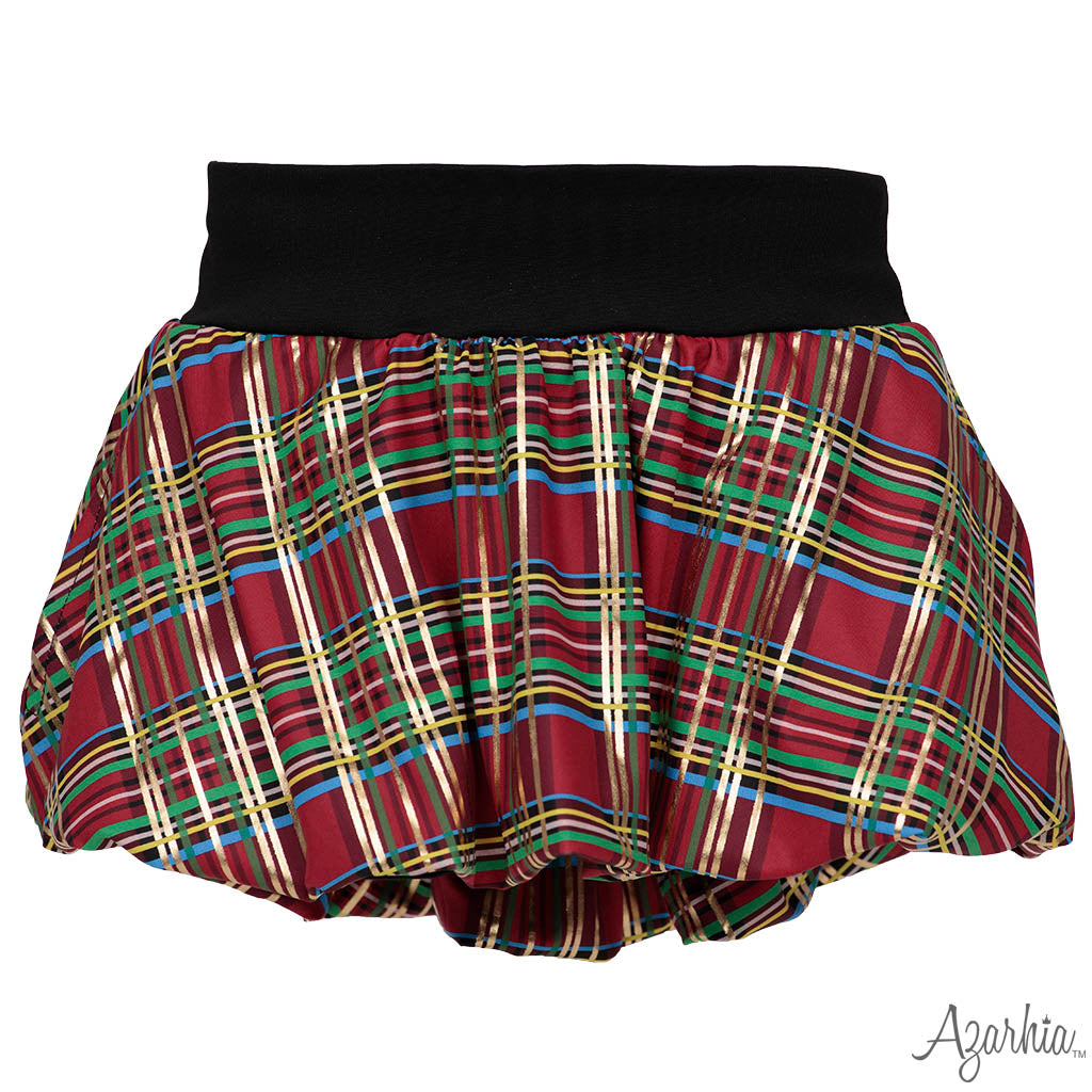 Christmas Plaid Bubble Skort