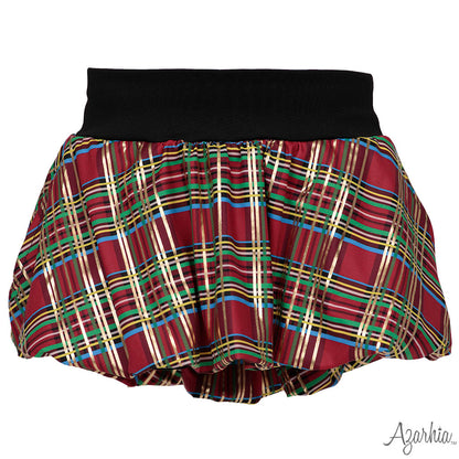 Christmas Plaid Bubble Skort