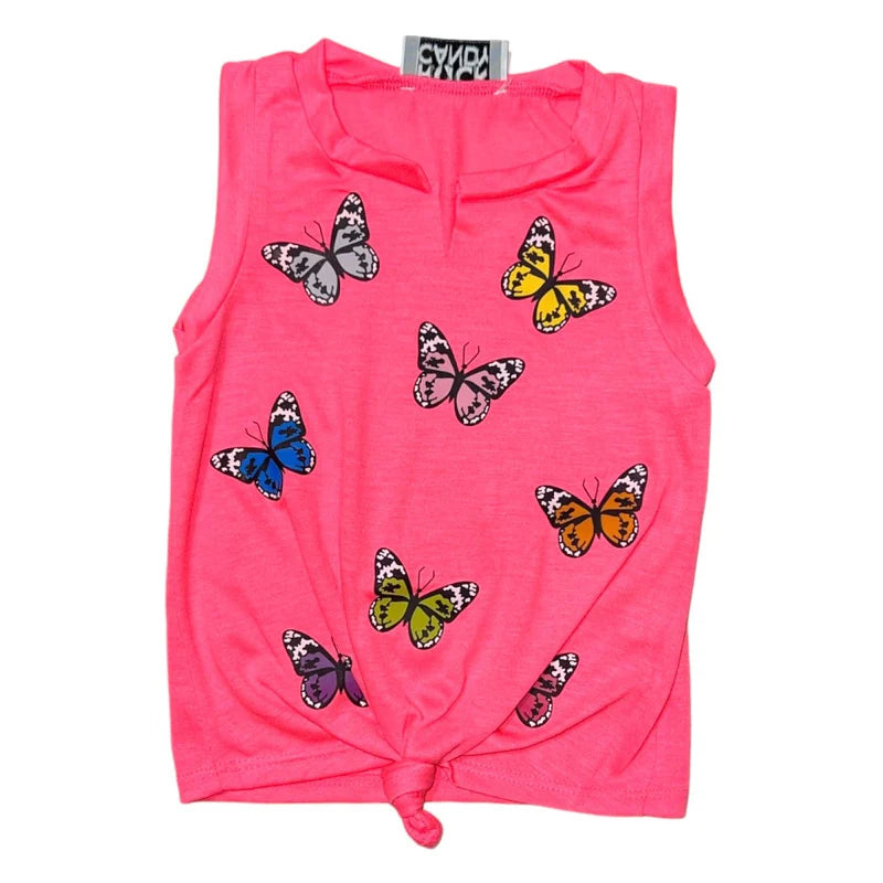 Scattered Butterfly Tank, Neon Pink