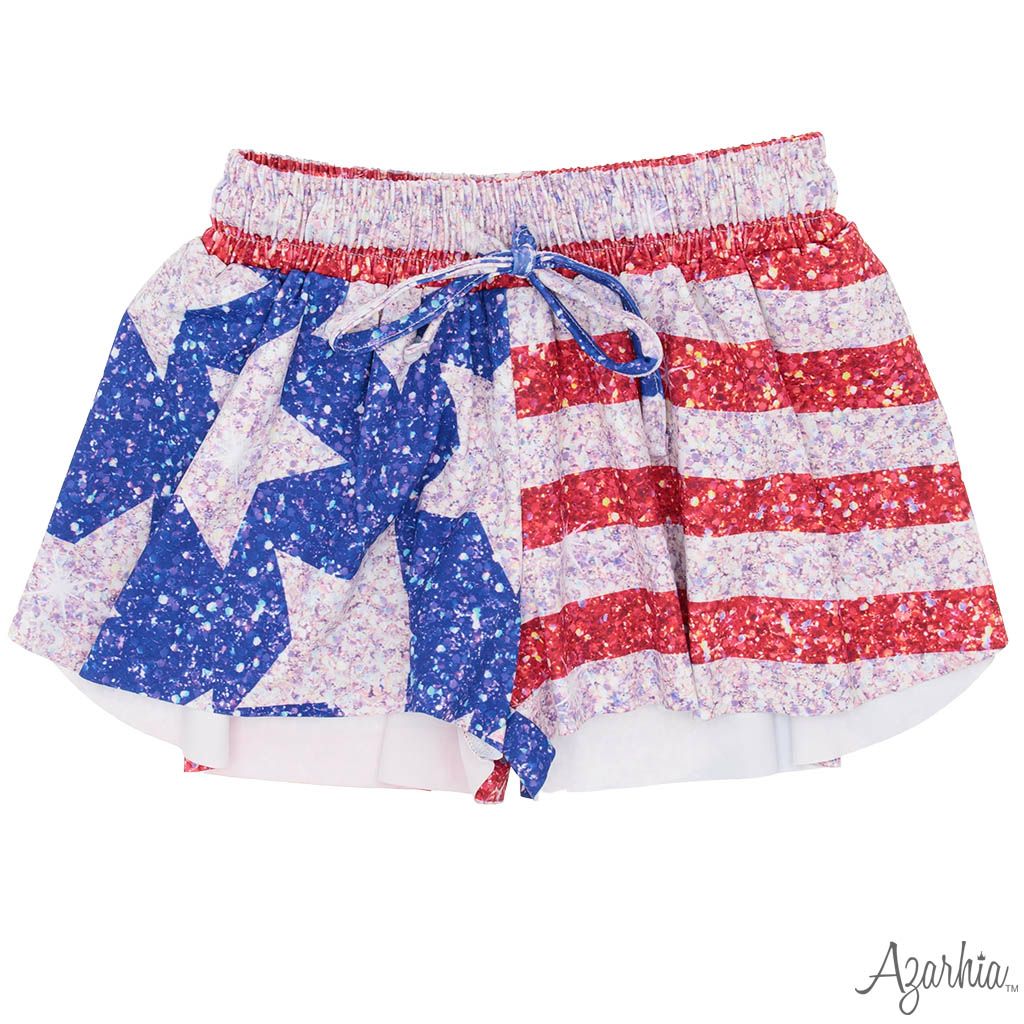 American Flag Shimmer Butterfly Short