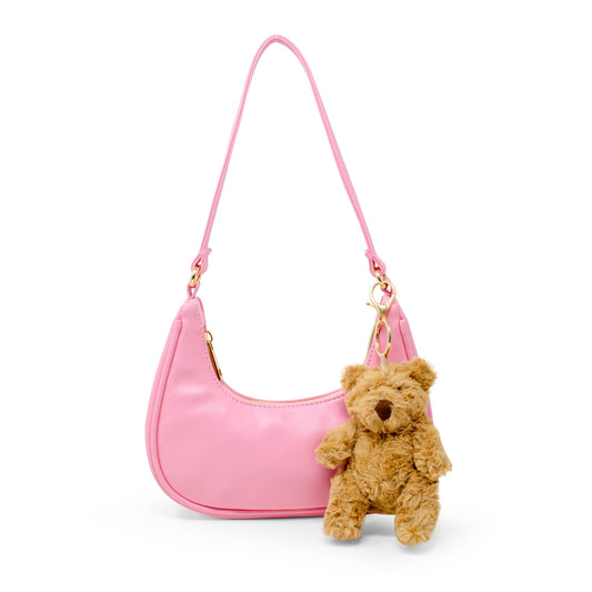 Teddy Bear Charm Shoulder Handbag