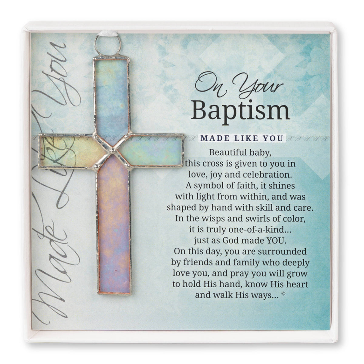 Handmade Clear Stained Glass Cross