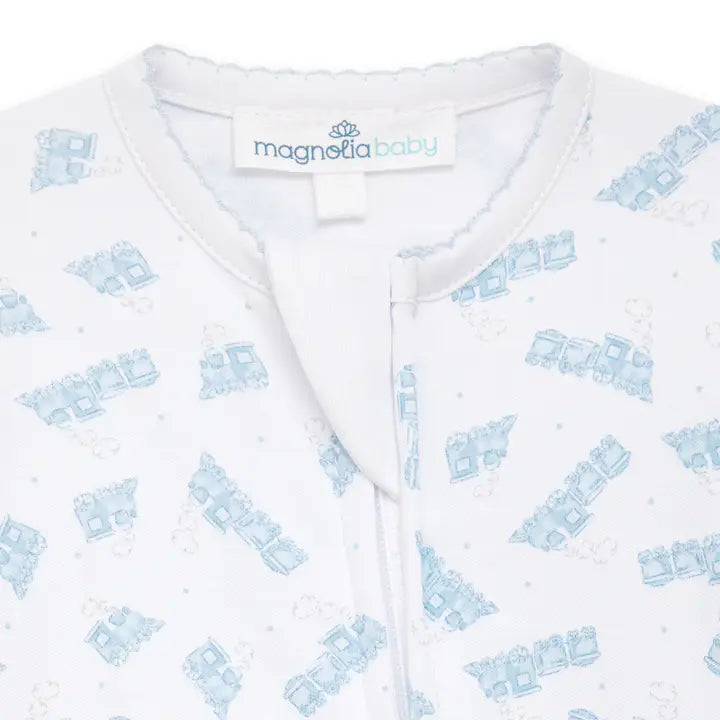 Choo Choo Train Print Zip Footie