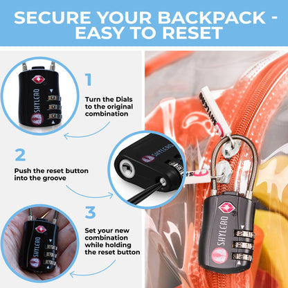 Clear Backpack For School XL | Top YKK® Zip | Orange Rhino