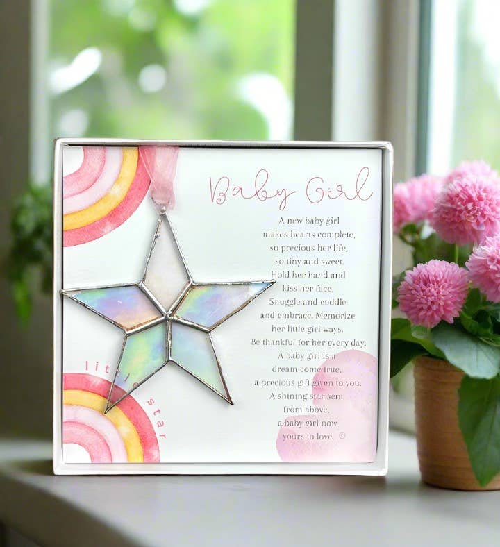 Little Star: Baby Girl Handmade Stained Glass Star
